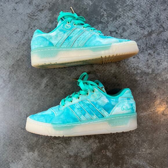 Adidas Rivalry Low x Ren Zhe Cloud Teal Aqua Suede Sneaker Men\'s Size 7 GV9857